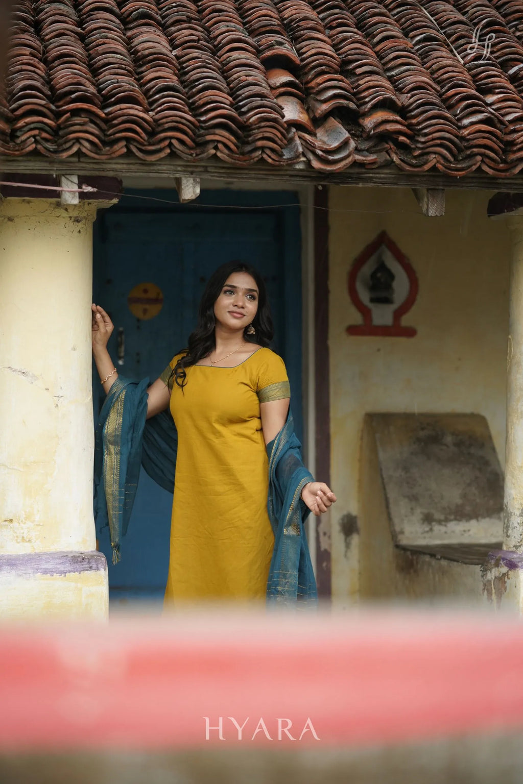 Mayil – Mustard Mangalagiri Suit Set