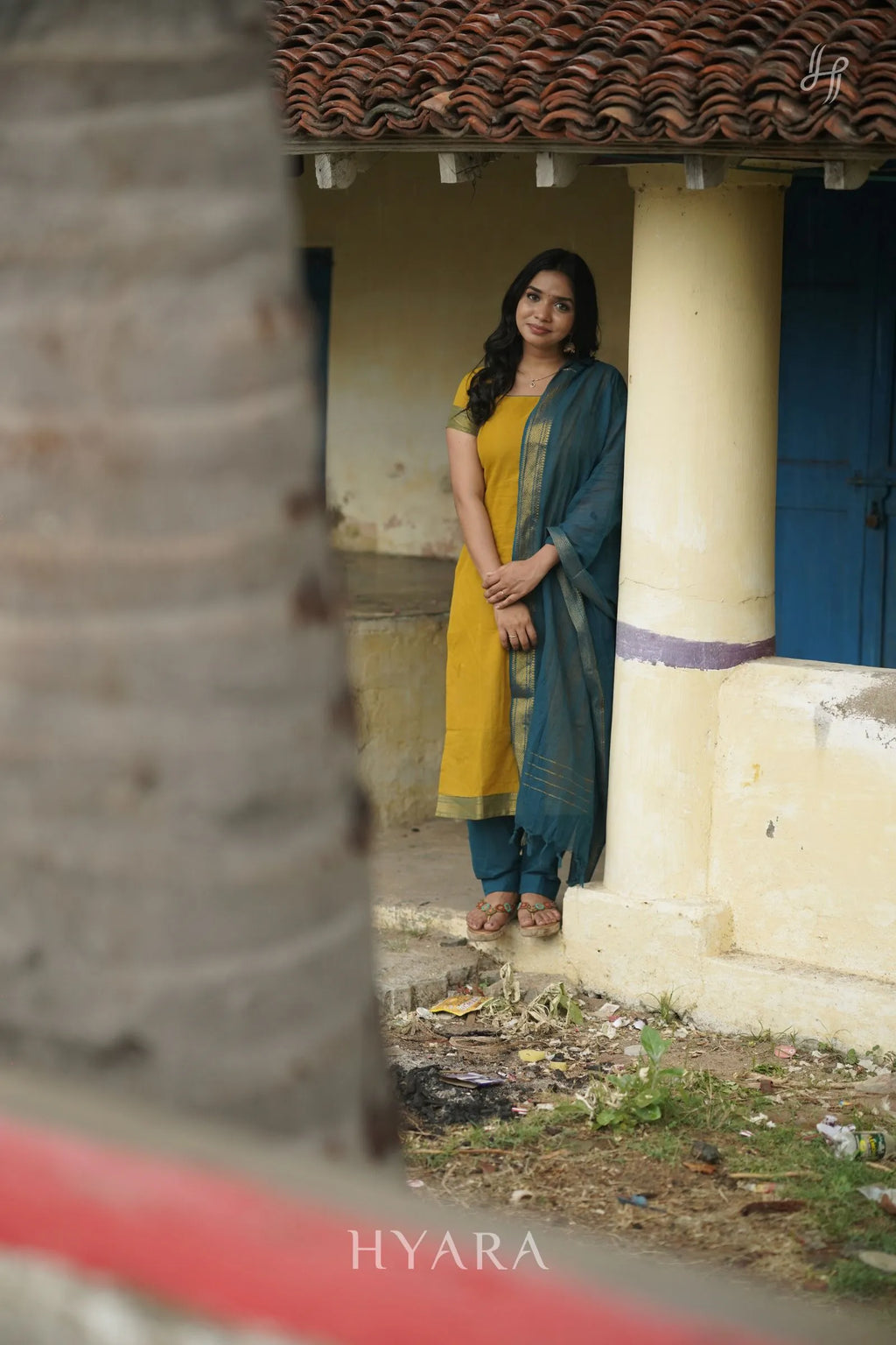 Mayil – Mustard Mangalagiri Suit Set