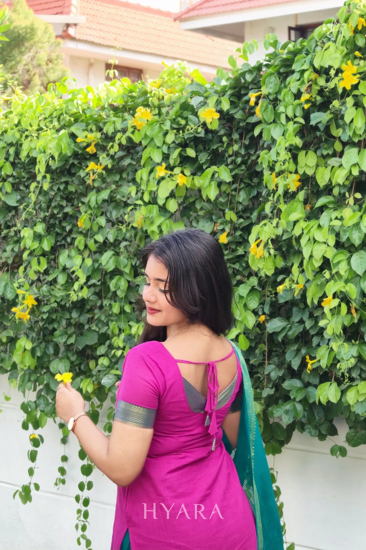 Meena – Pink & Teal Mangalagiri Cotton Suit Set