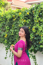 Meena – Pink & Teal Mangalagiri Cotton Suit Set