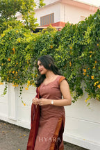 Mithra — Dusty Rose & Maroon Mangalagiri Cotton Suit Set