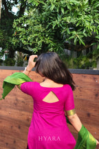 Oviya — Magenta & Olive Green Mangalagiri Cotton Suit Set