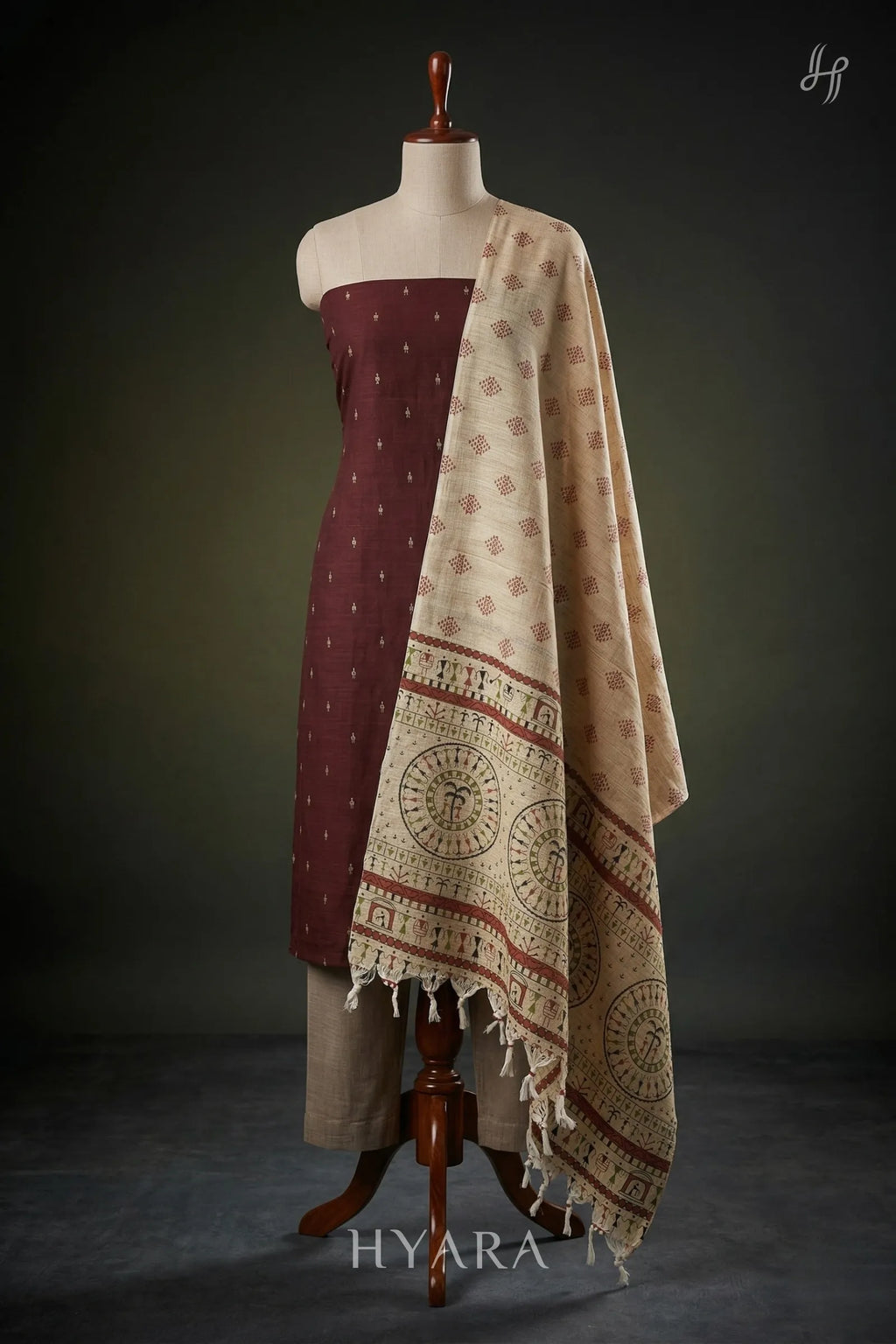 silk Handloom Cotton Unstitched Fabric