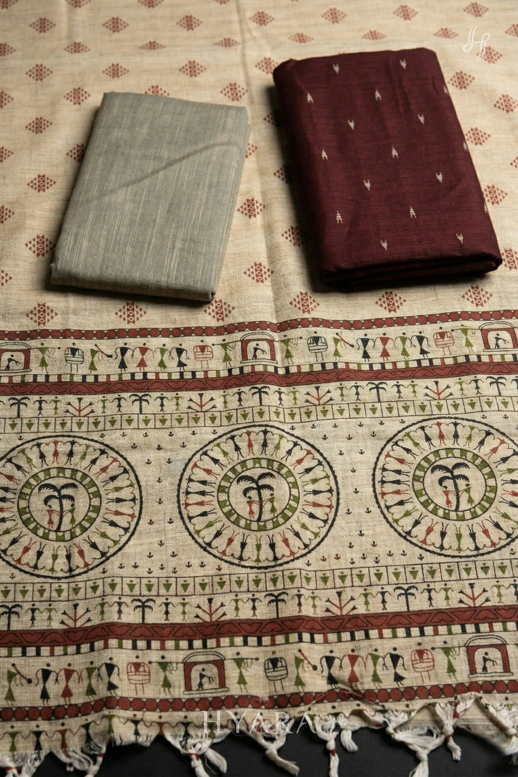 silk Handloom Cotton Unstitched Fabric