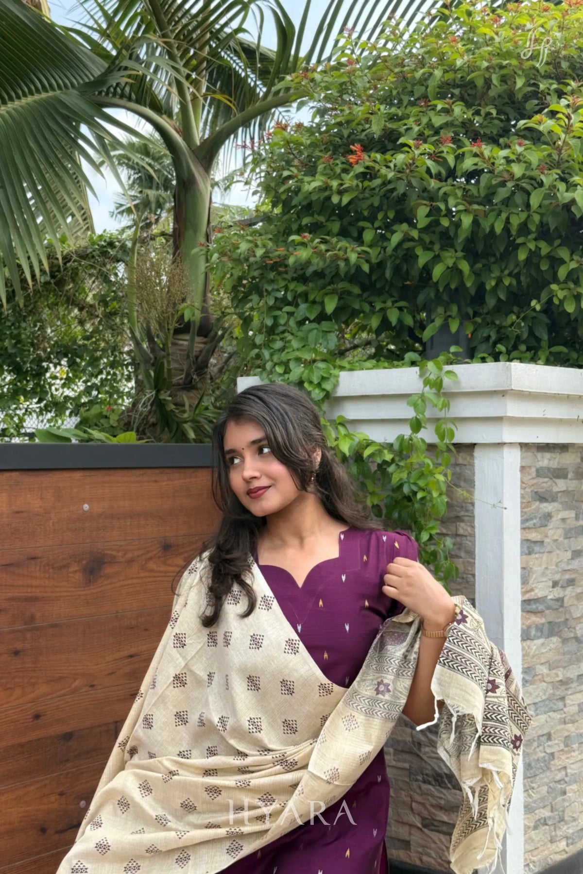 Seetha – Plum Purple Raw Silk Suit Set with Madhubani Dupatta