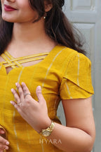 Vikashini – Sunshine Yellow Raw Silk Suit Set with Silk Dupatta