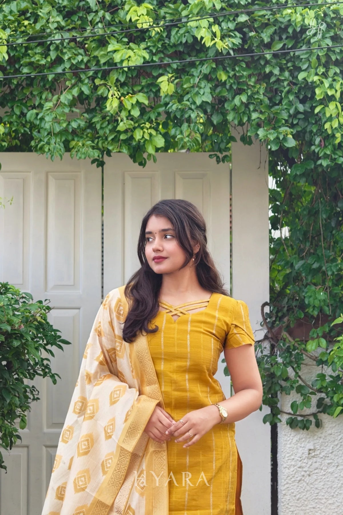 Vikashini – Sunshine Yellow Raw Silk Suit Set with Silk Dupatta
