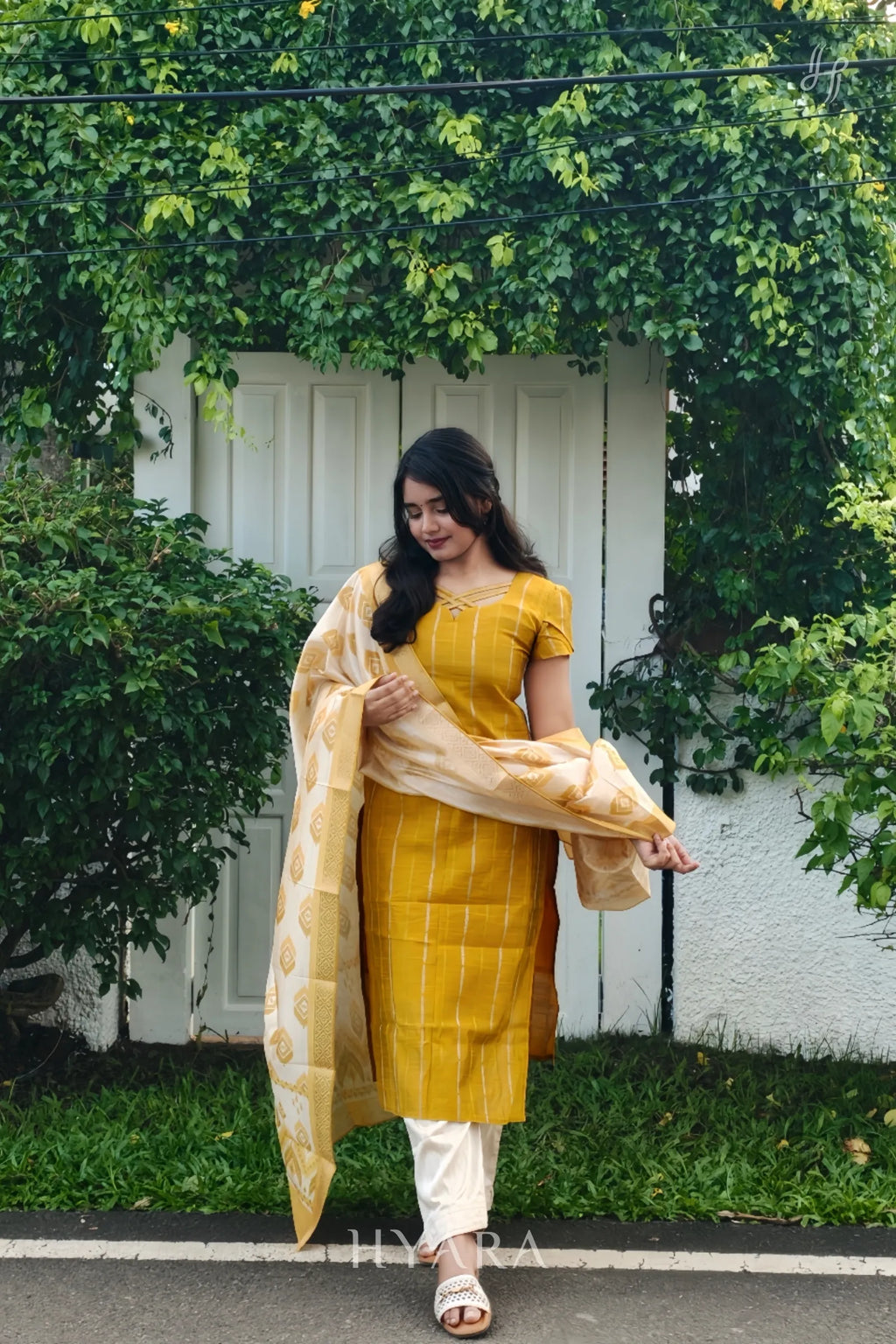Vikashini – Sunshine Yellow Raw Silk Suit Set with Silk Dupatta