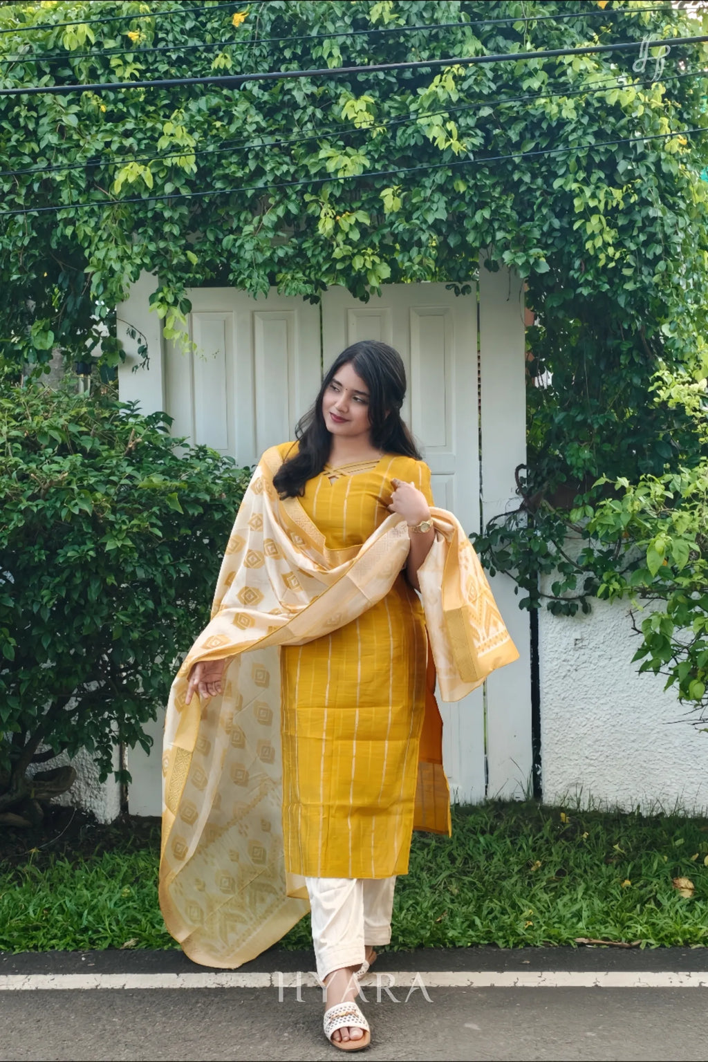 Vikashini – Sunshine Yellow Raw Silk Suit Set with Silk Dupatta
