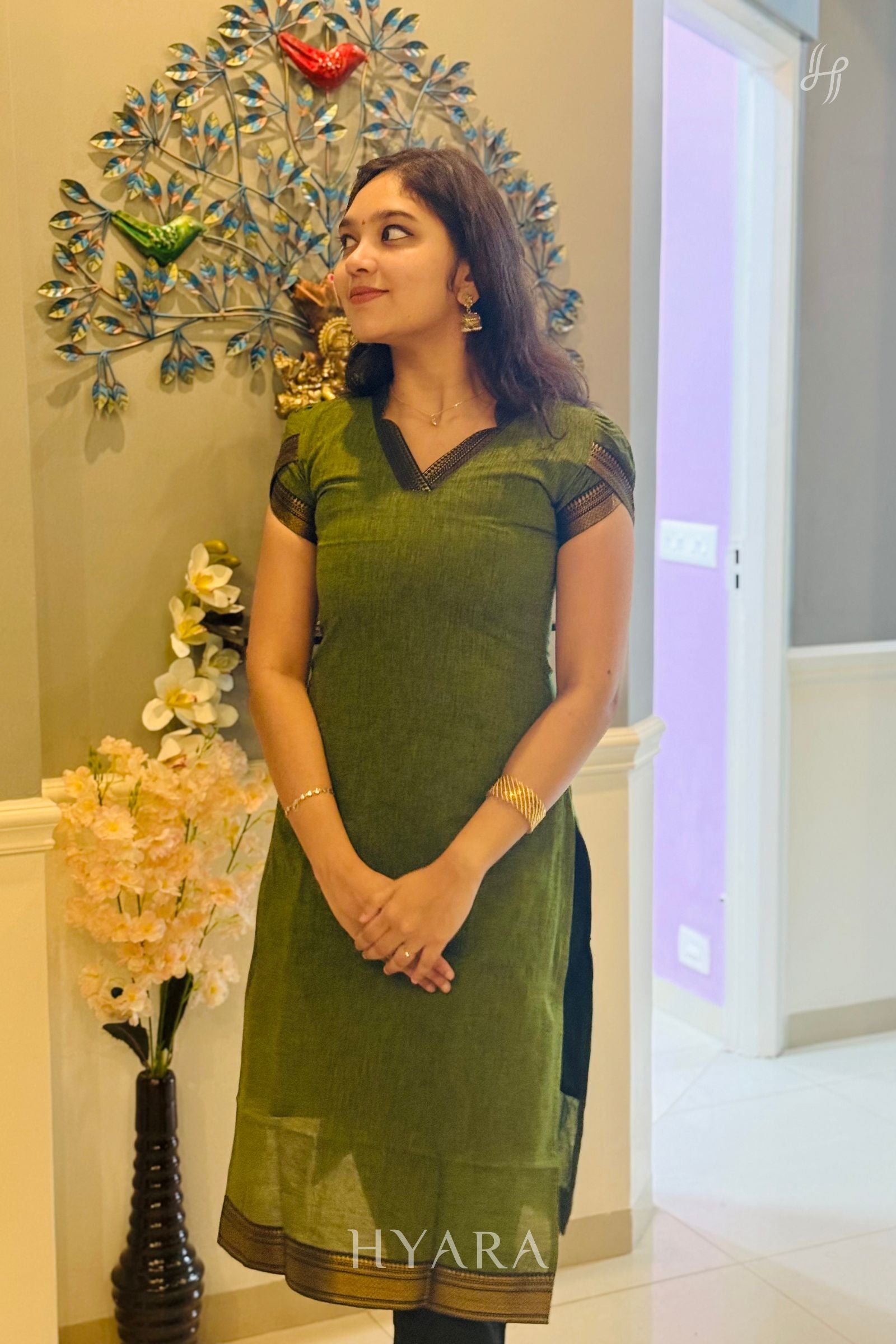 Thara - Green Mangalagiri 3 Pcs Suit Set